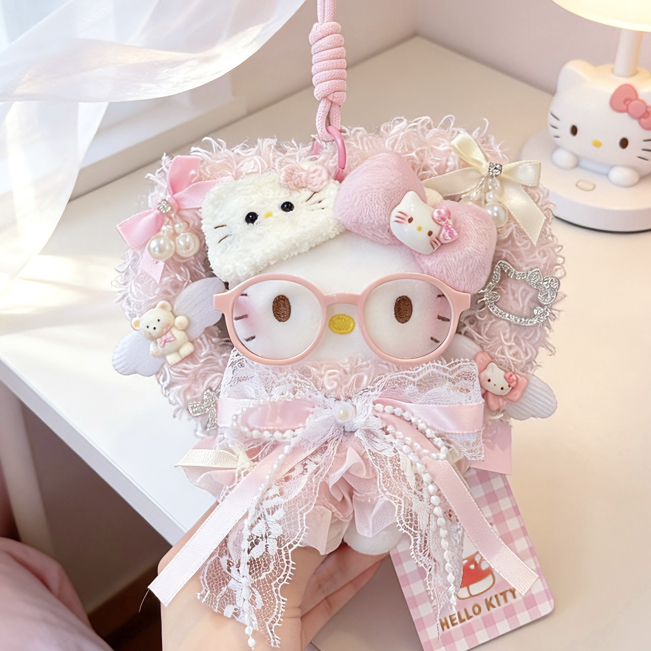 正版hellokitty甜心泡泡kt三丽鸥包包娃娃挂件玩偶送人生日礼物女