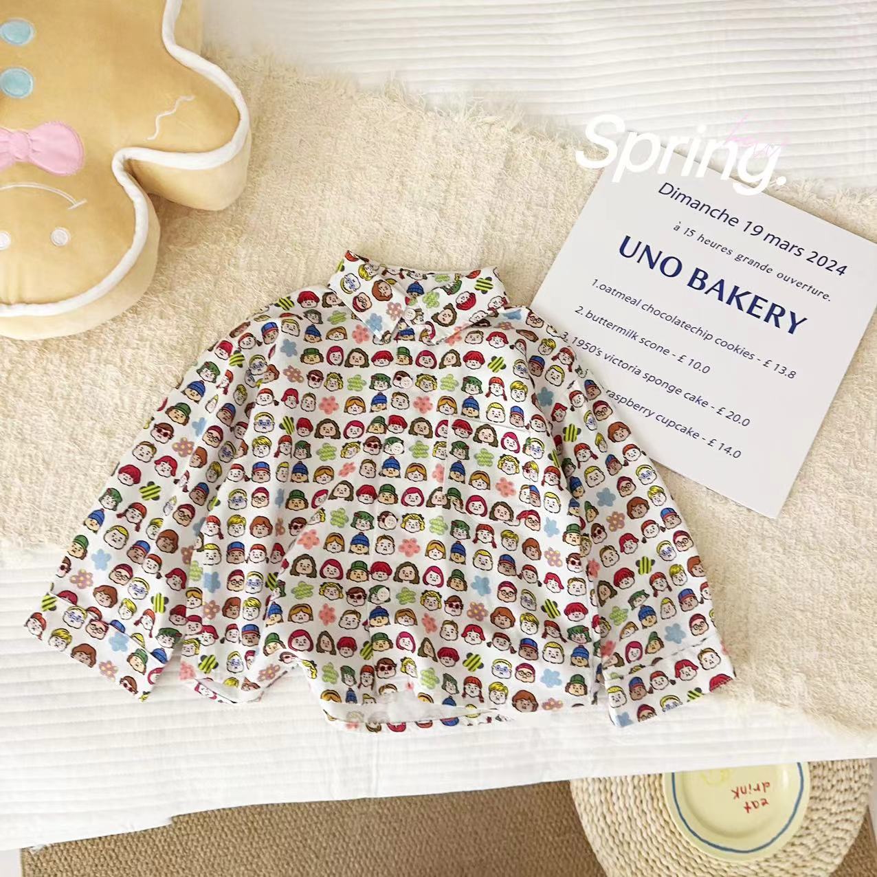 GP汤圆童装20春韩系卡通百搭涂鸦衬衫 XA-944