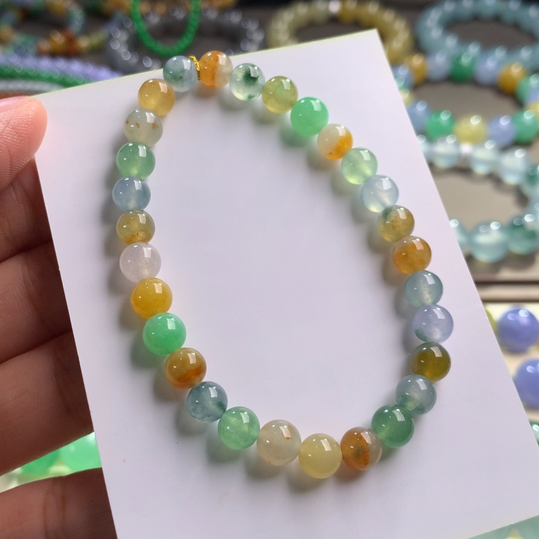 翡翠手链未镶嵌卡6.5