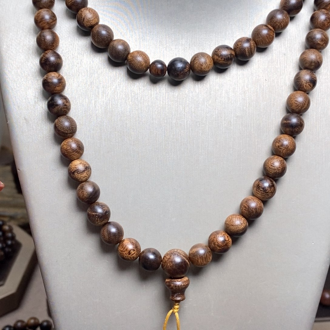 沉香手串越南芽庄黄棋楠瘤疤08×108