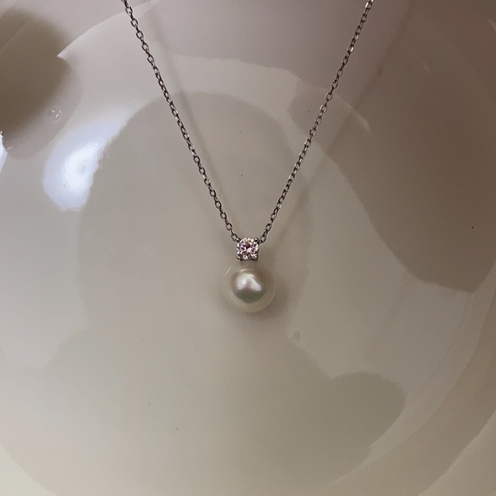 淡水珍珠吊坠(赠链)银S925镶嵌