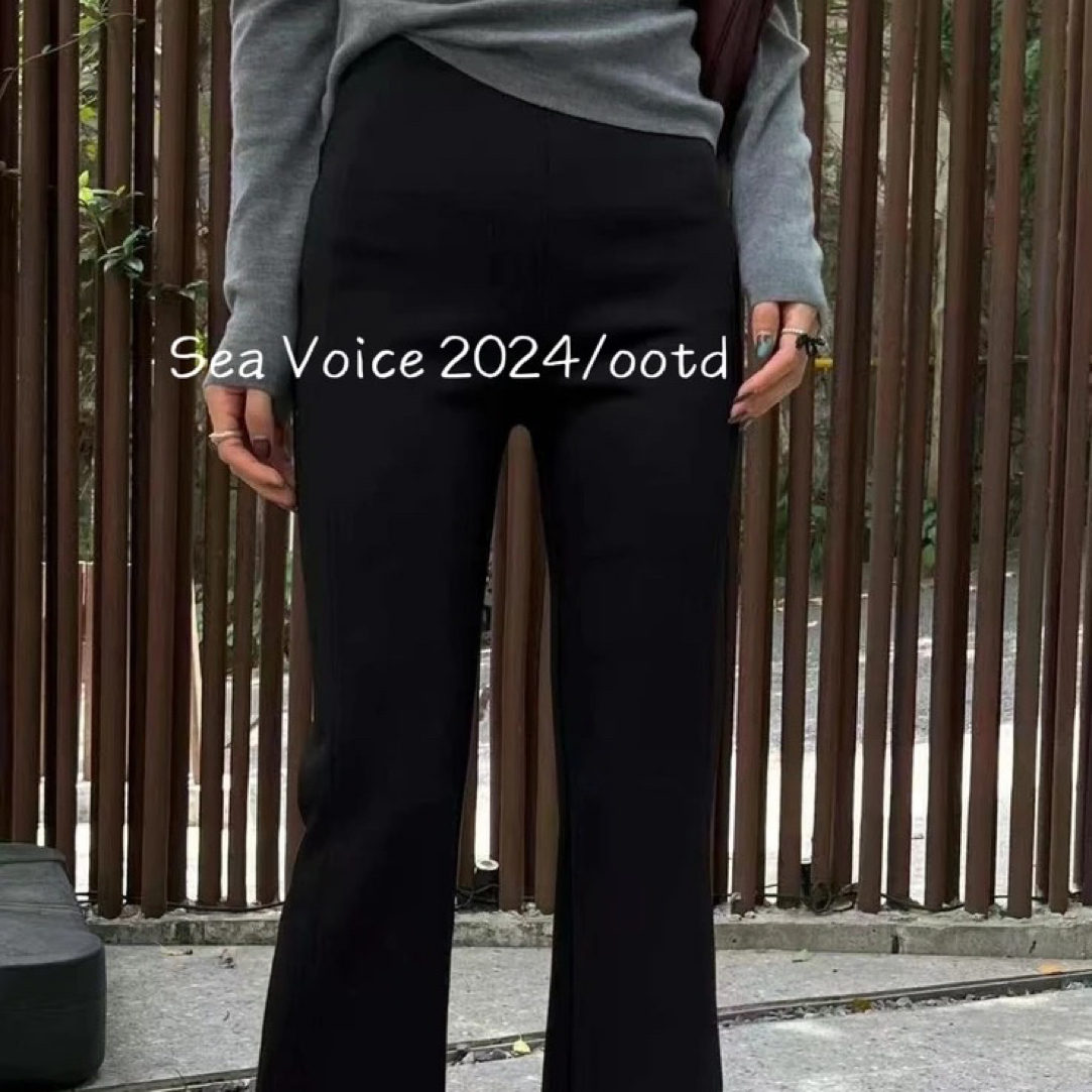 【SeaVoice】加绒佰搭腿精小个子显腿长显瘦提臀微喇直筒裤