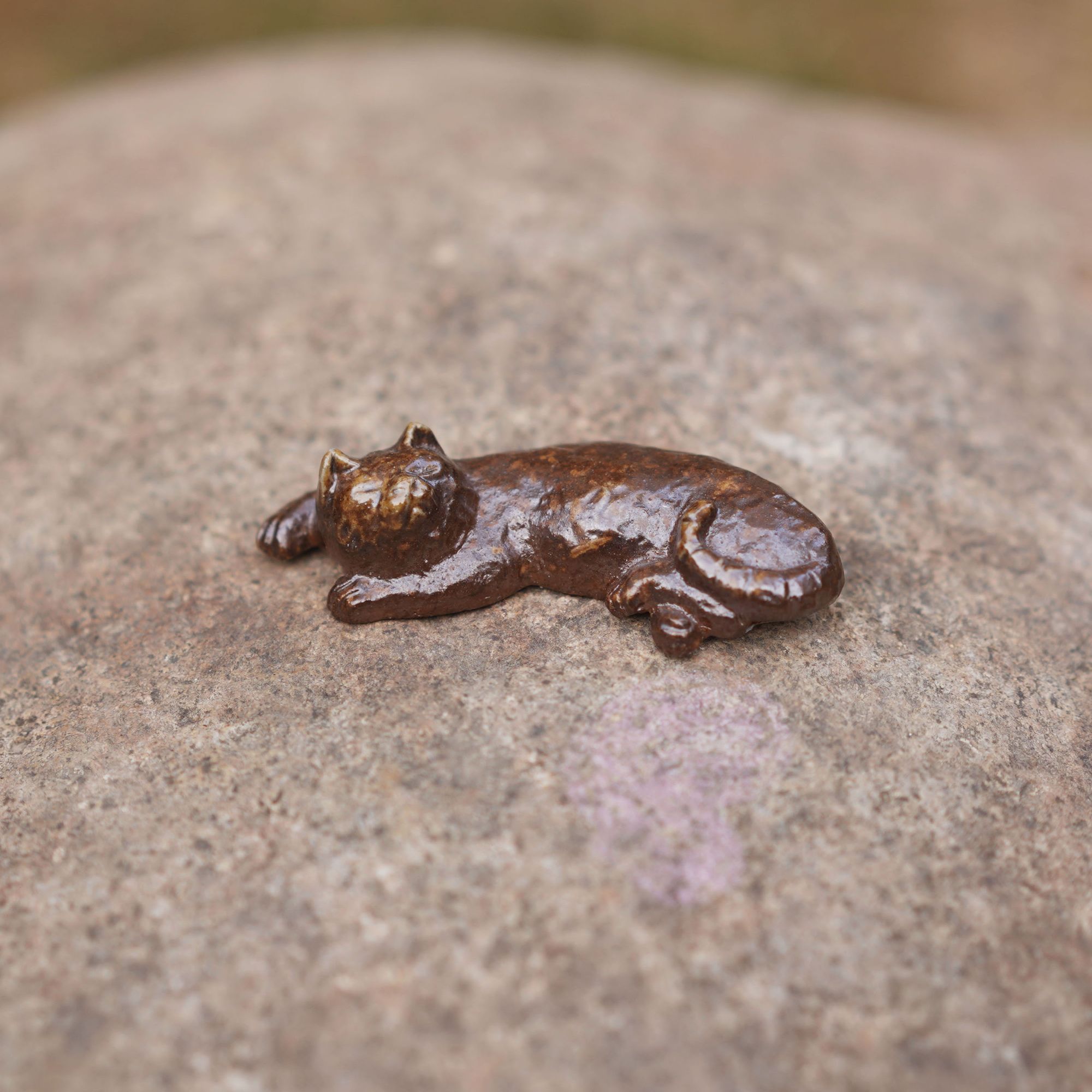 底部有打磨 日本备前烧 国延昇 茶宠 筷架 陶 茶道 零配 1051#