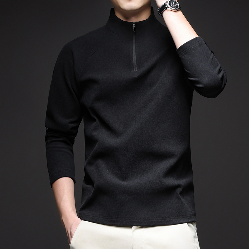 双面绒长袖T恤男士户外运动抓绒衣女速干立领POLO衫