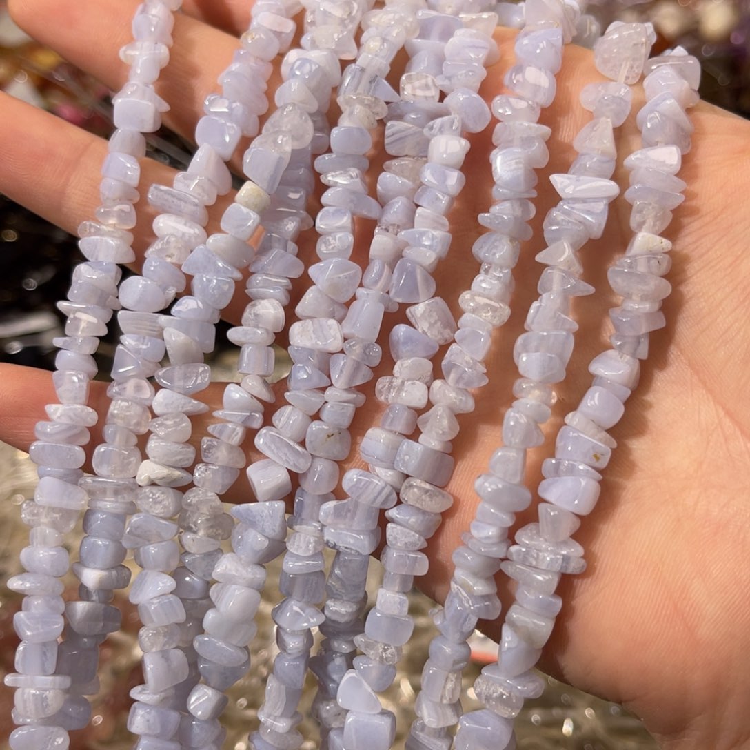 玛瑙/玉髓散珠蓝纹玛瑙碎石