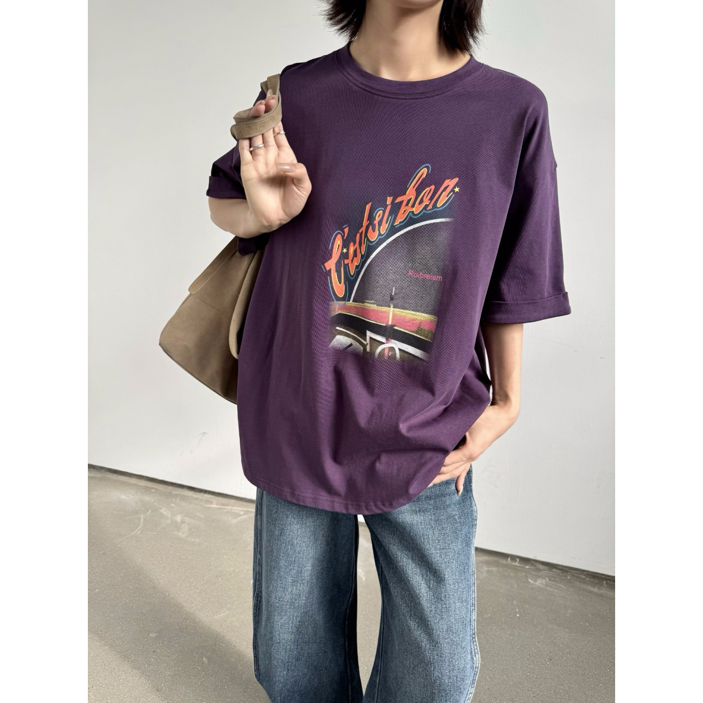 亿尚 福（1yse2l1097#）随性感 复古印花宽松T恤9-4