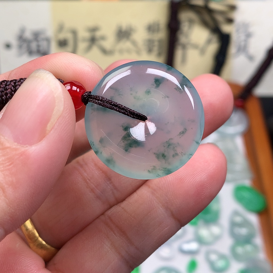 翡翠裸石缅甸天然A货翡翠冰种平安扣