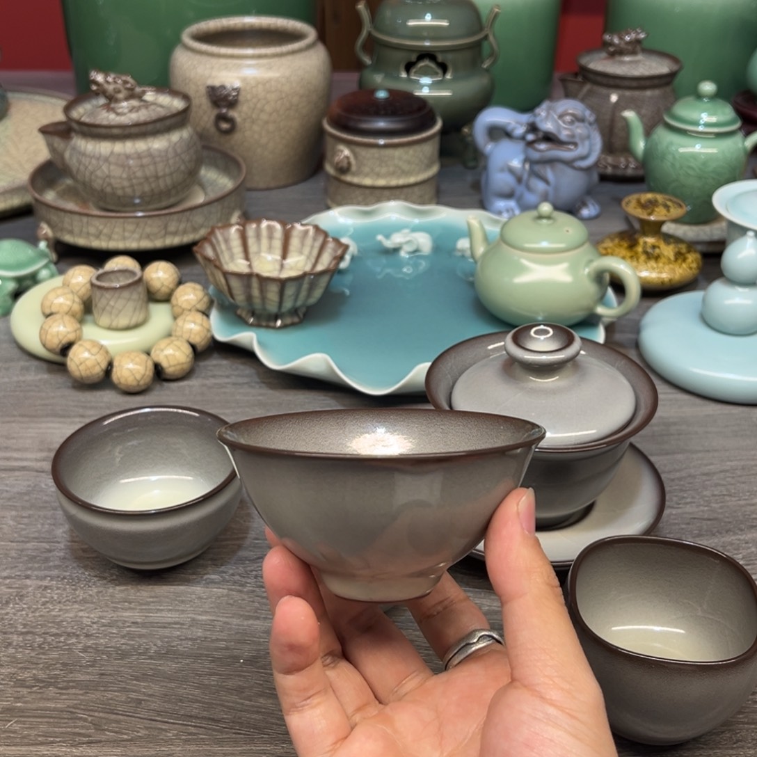 周连福 月白 斗笠杯