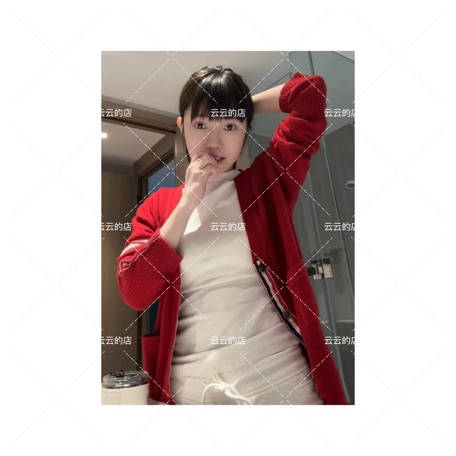 【新品】云云定制-宅女同款奶呼呼织带开衫