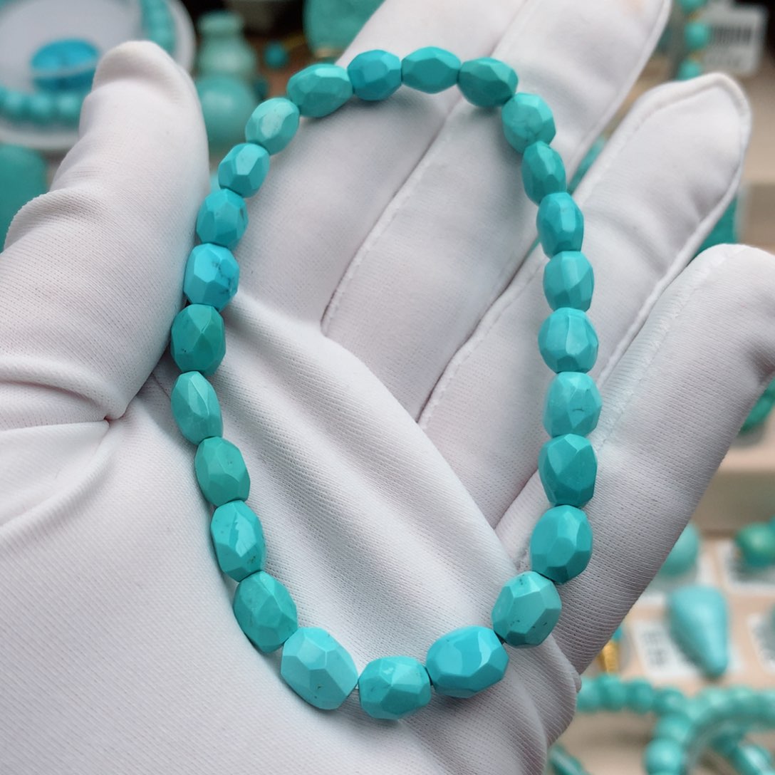 绿松石珠宝奇石未镶嵌6mm