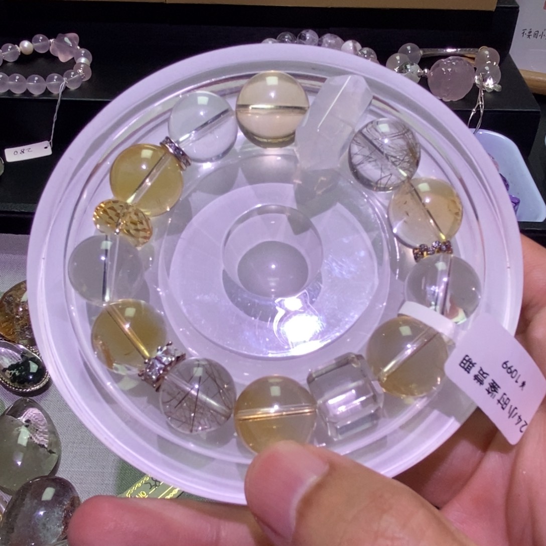 银S925镶嵌手链水晶黄水晶