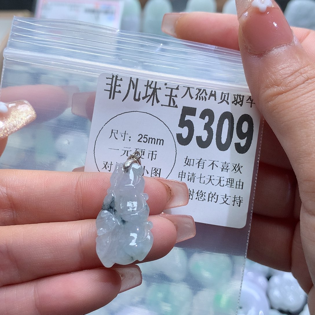 翡翠银S925镶嵌颈饰，