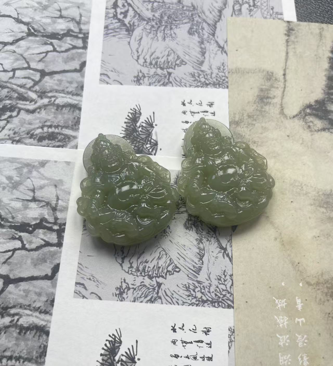 和田玉黄财神吊坠（多样性发其一）