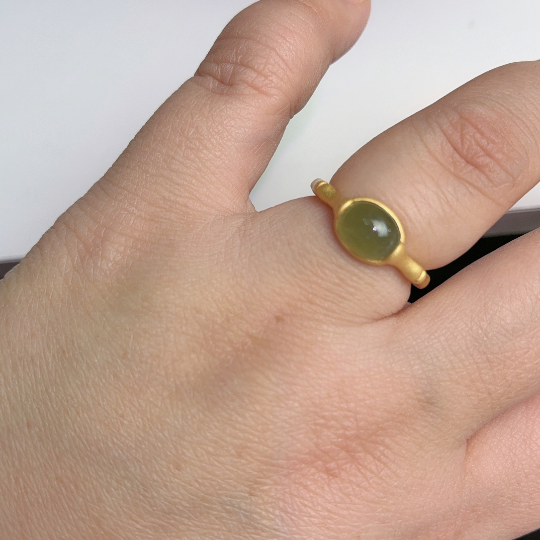 天然宝石和田玉通体S925银戒指【专属直播福利】