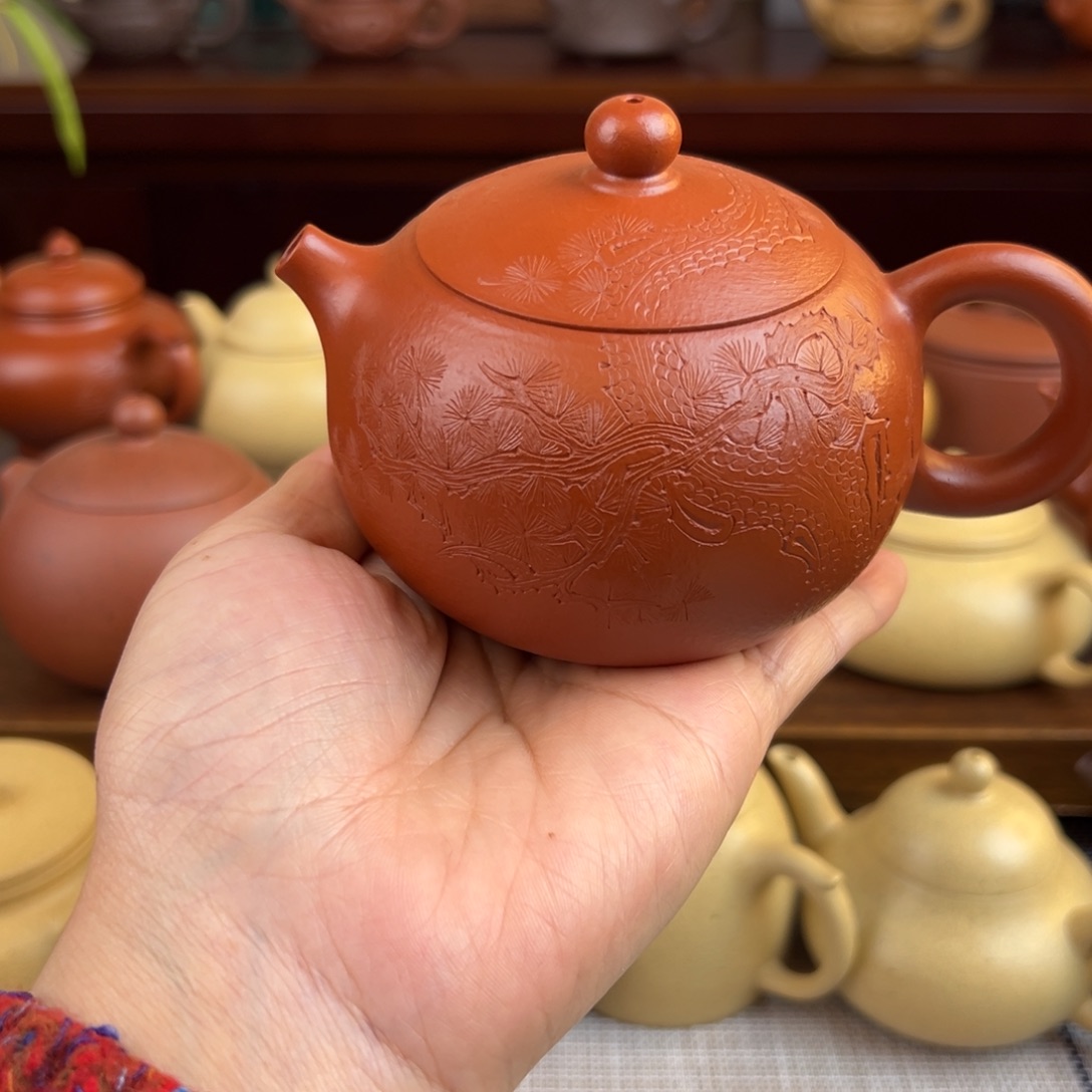 紫砂茶壶朱泥西施全手210cc