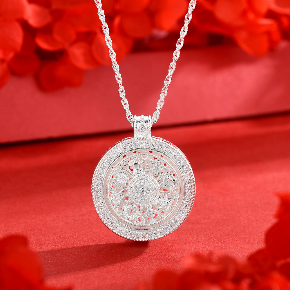 经典百搭民族风工艺 八宝罗盘项链 351