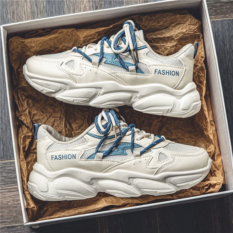 啄木鸟男鞋青少年运动休闲跑步防臭网面内增高百搭小白老爹潮鞋