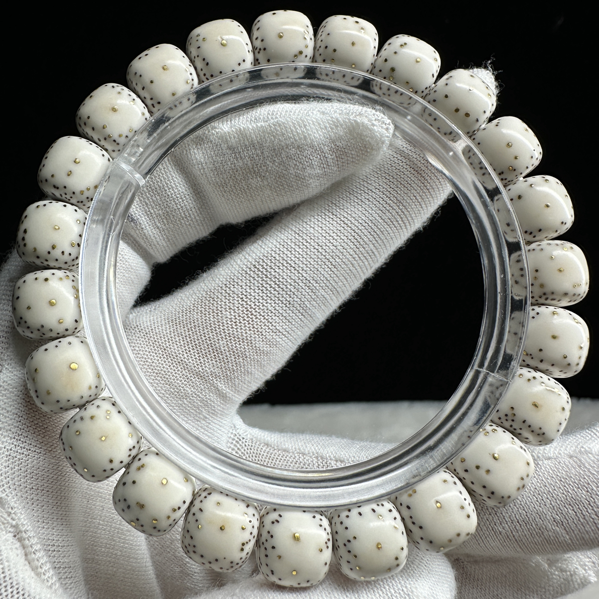 顺白原生态手串双流白毕业级10.5×9.5mm含24k（232颗）