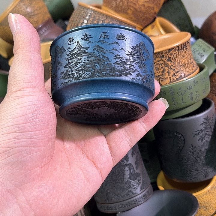 茶杯紫砂乘****狼全手工紫砂主人杯