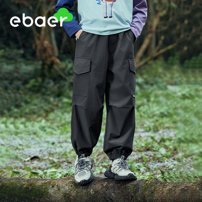 ebaer童装男童休闲工装裤2025春季新款儿童弹力裤子户外