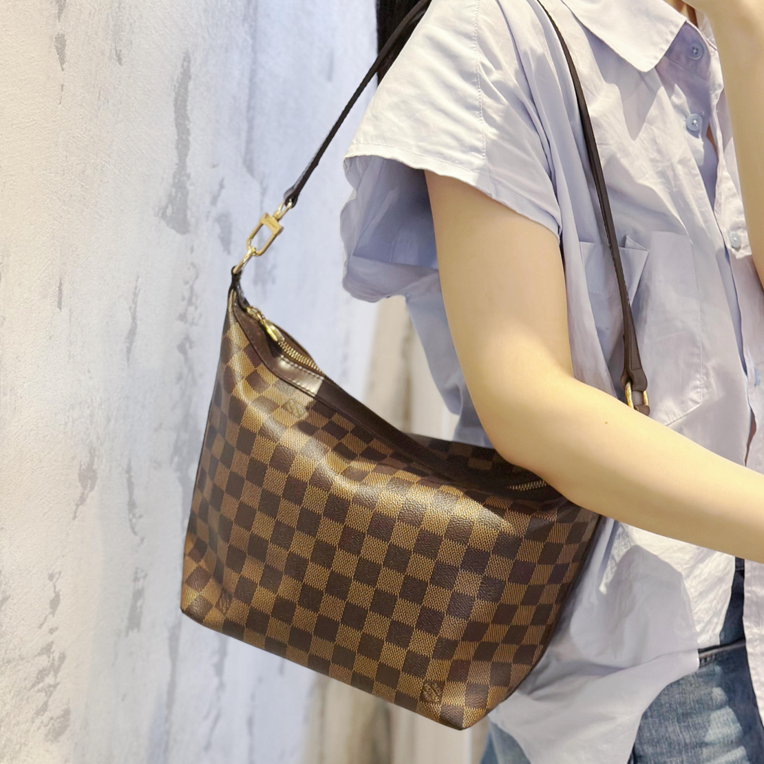 95新 LouisVuitton/路易威登 大吉中古/lv路易威登棋盘格饭盒hobo