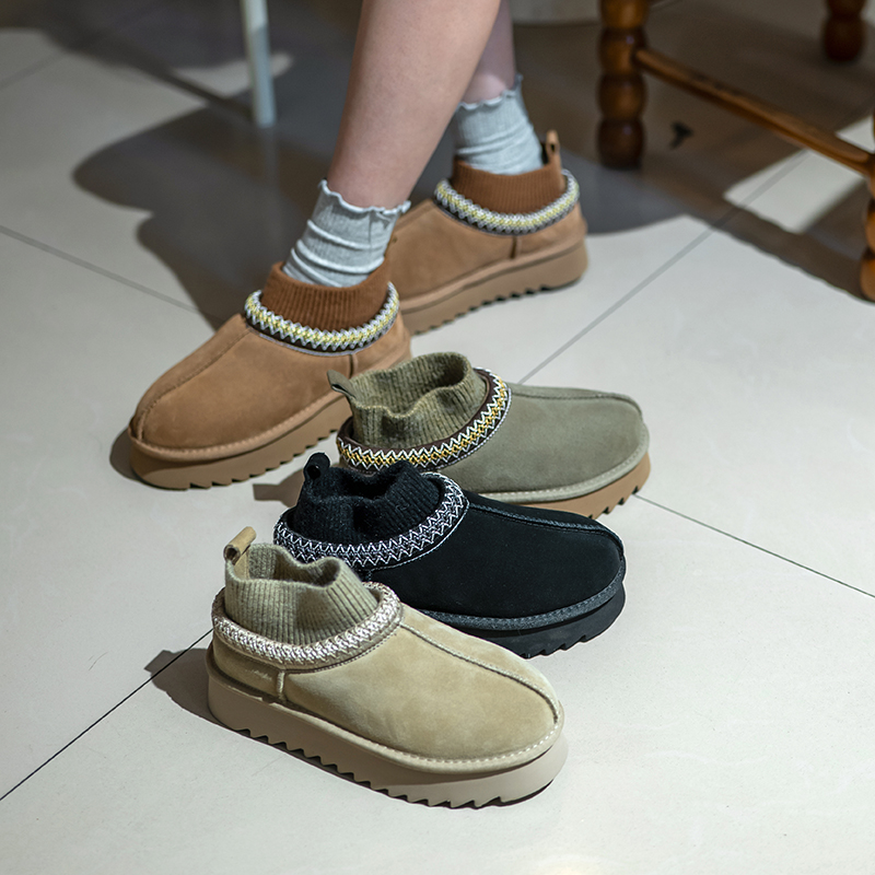 【袜口民族风全新未拆封】桑坡皮毛一体新款雪地靴时尚百搭