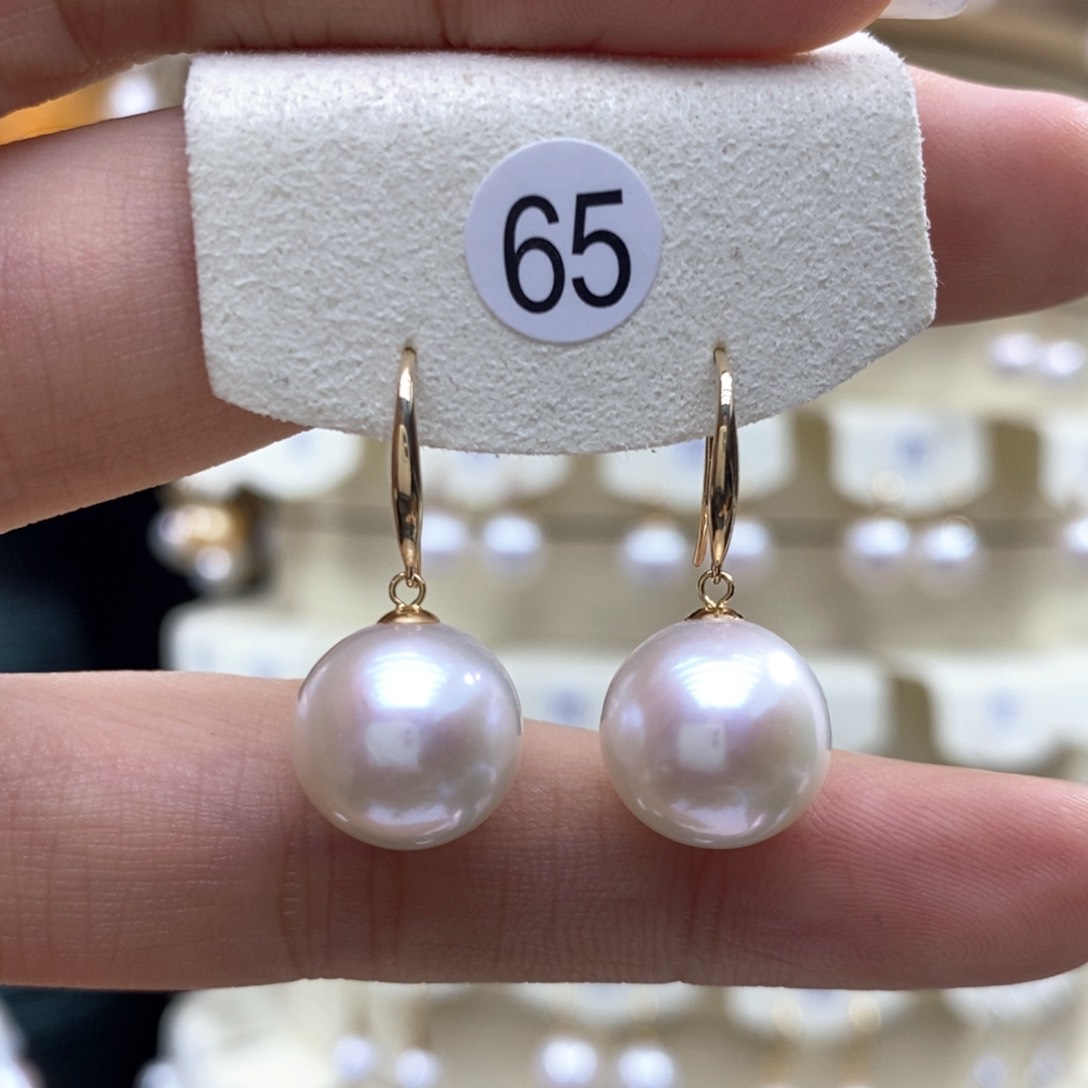 淡水珍珠耳饰18K金镶嵌