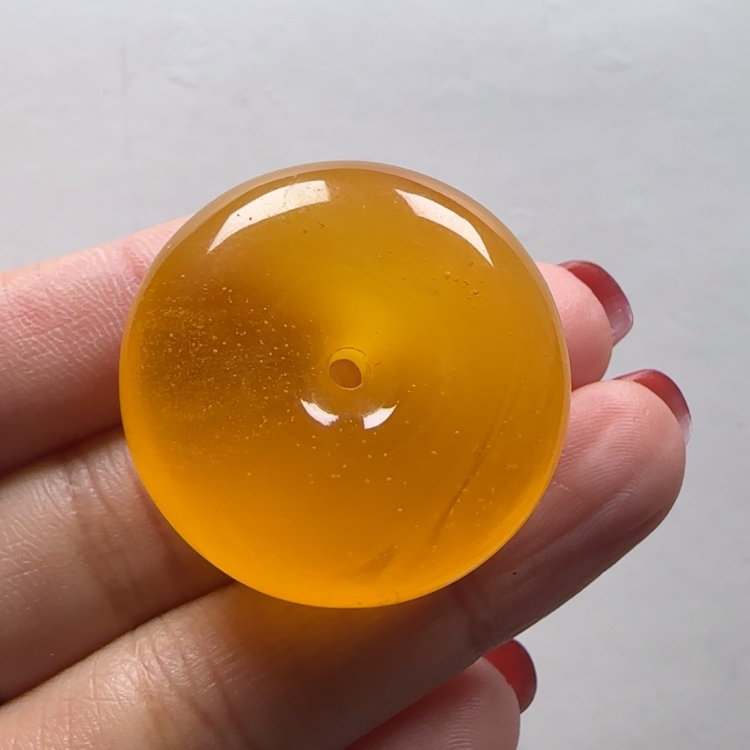 蜜蜡裸石未镶嵌你****r焦皮鸡油红金沙蜜蜡平安扣