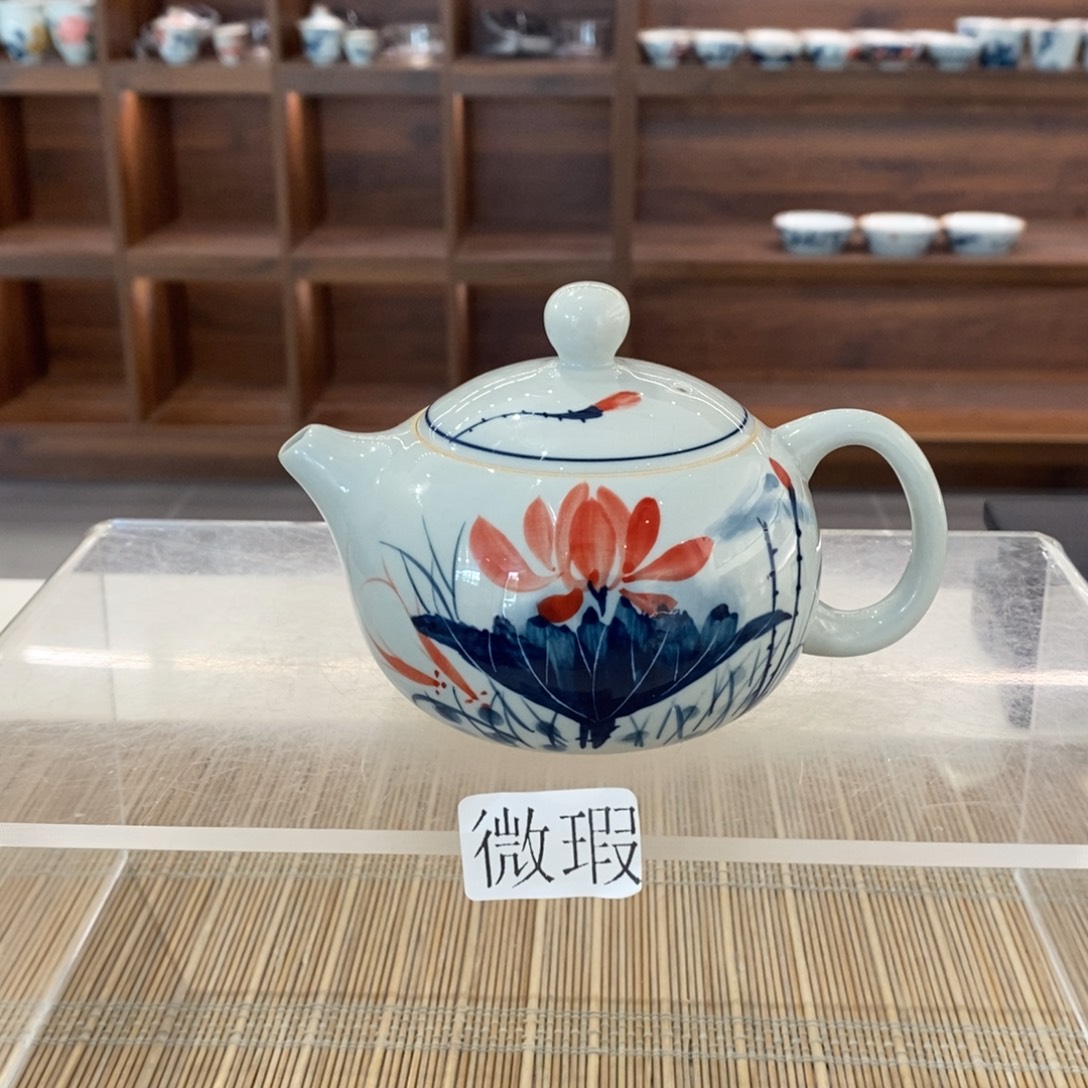 釉下彩老陶泥手工绘制