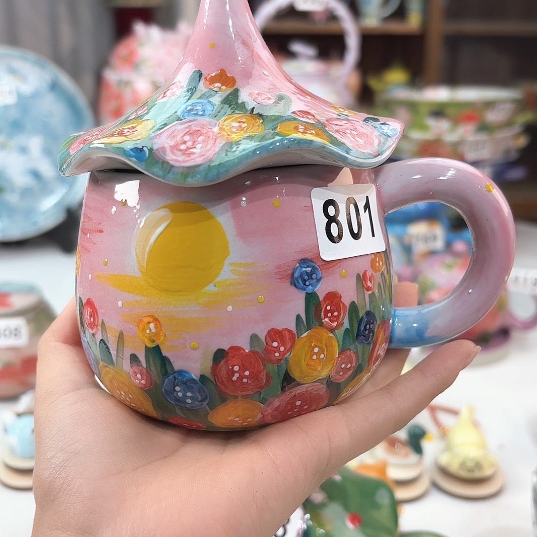 景德镇手绘高温釉下彩陶瓷茶具