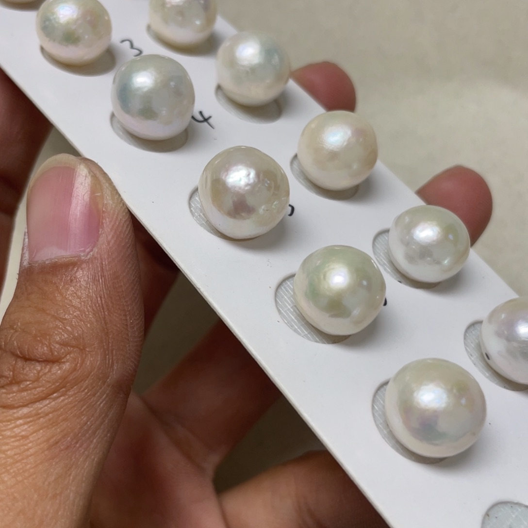 淡水珍珠耳饰银S925镶嵌多样性发一