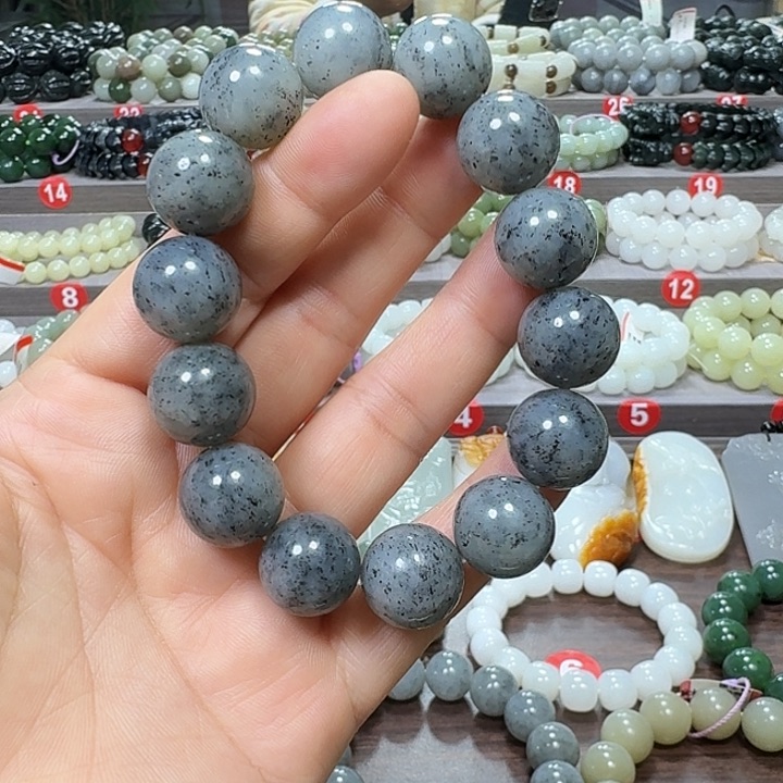 未镶嵌手链和田玉新疆青花卡16