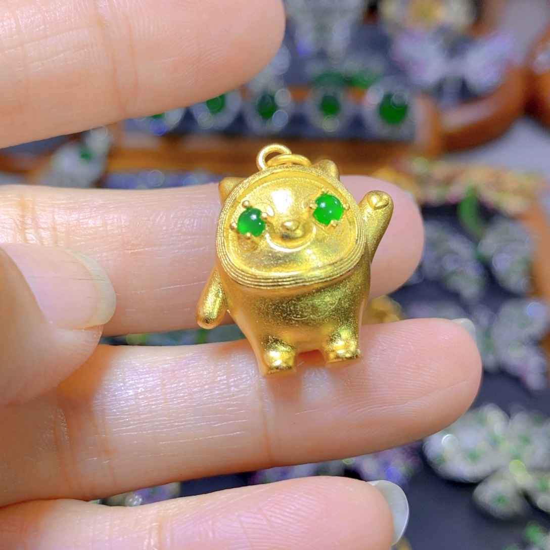 翡翠颈饰银S925镶嵌天然翡翠