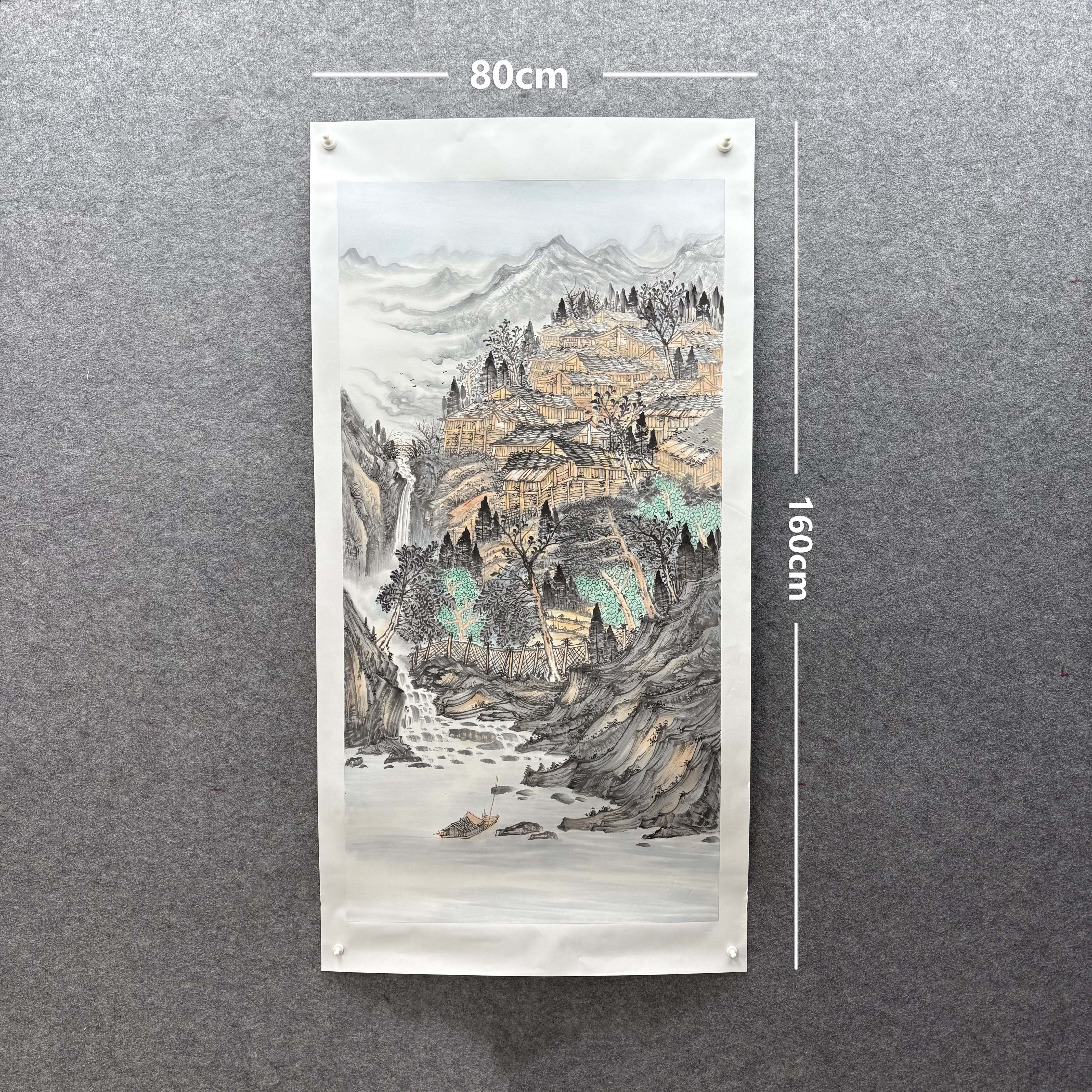 【山水画】雷百寿160*80cm手绘礼盒作品（25）