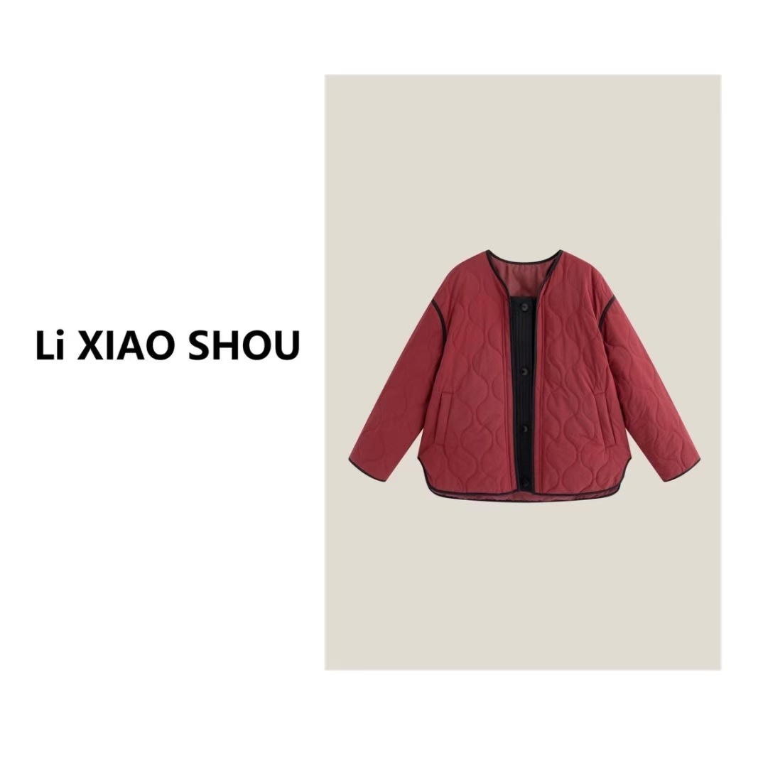 【李小瘦大码女装】秋冬新款气质宽松休闲短款复古大气棉服女1589D
