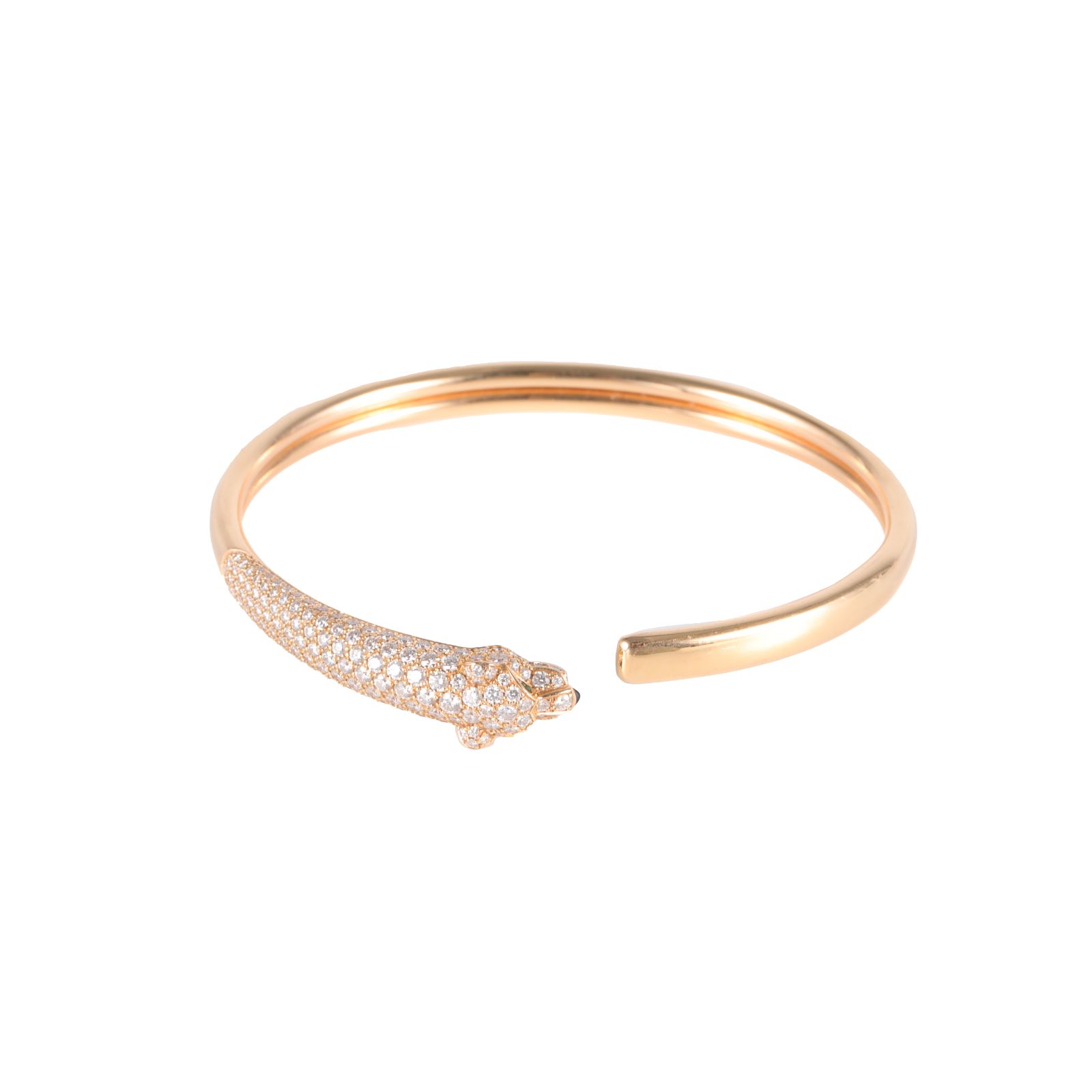 99新 Cartier/卡地亚 小花6枫 卡地亚猎豹小号款半铺镶手镯 16号