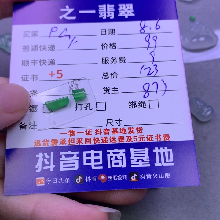 翡翠未镶嵌颈饰p***律