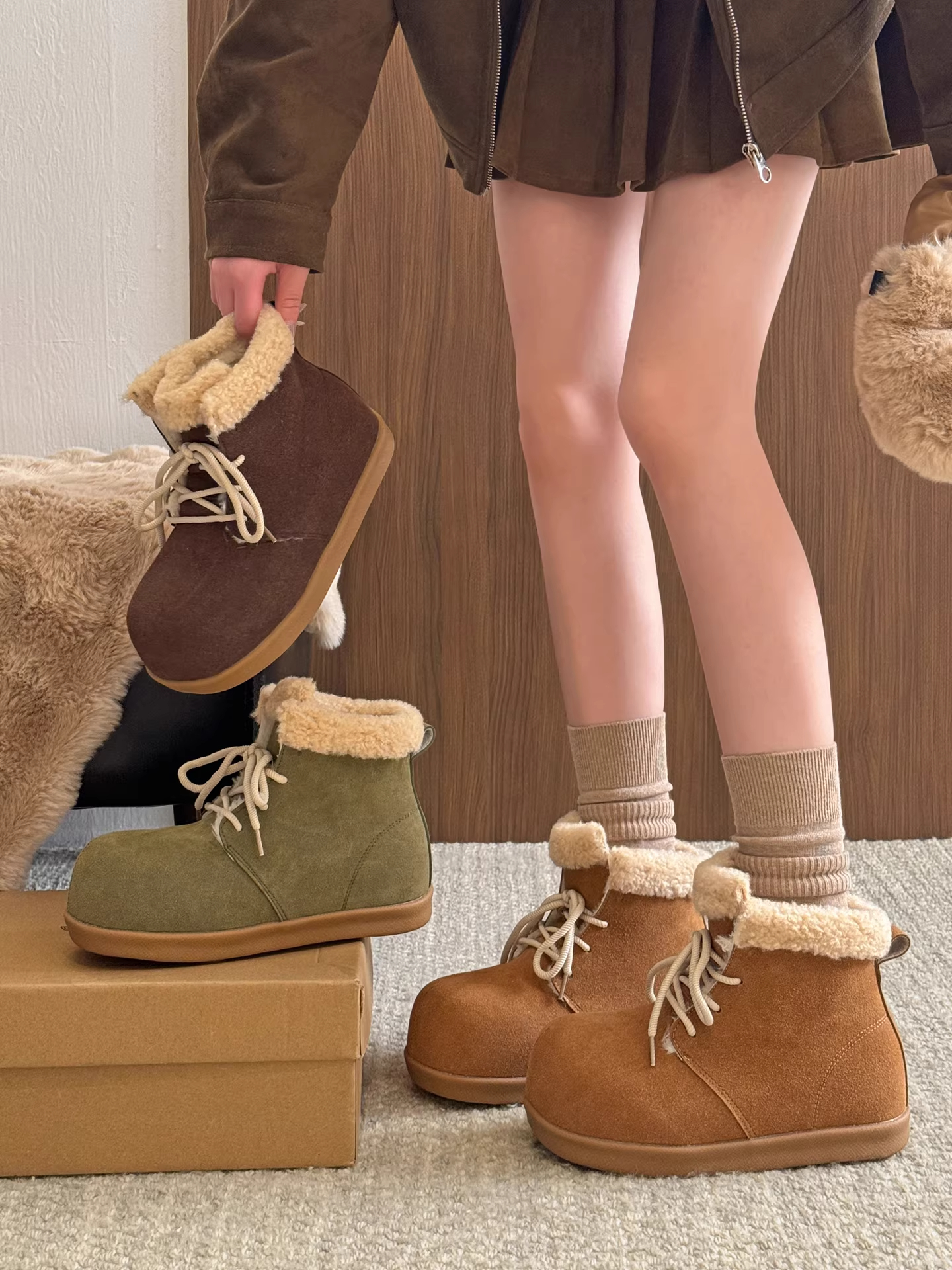 内增高6CM泡芙厚底勃肯雪地靴2025新款冬季爆款加绒洋气保暖棉鞋