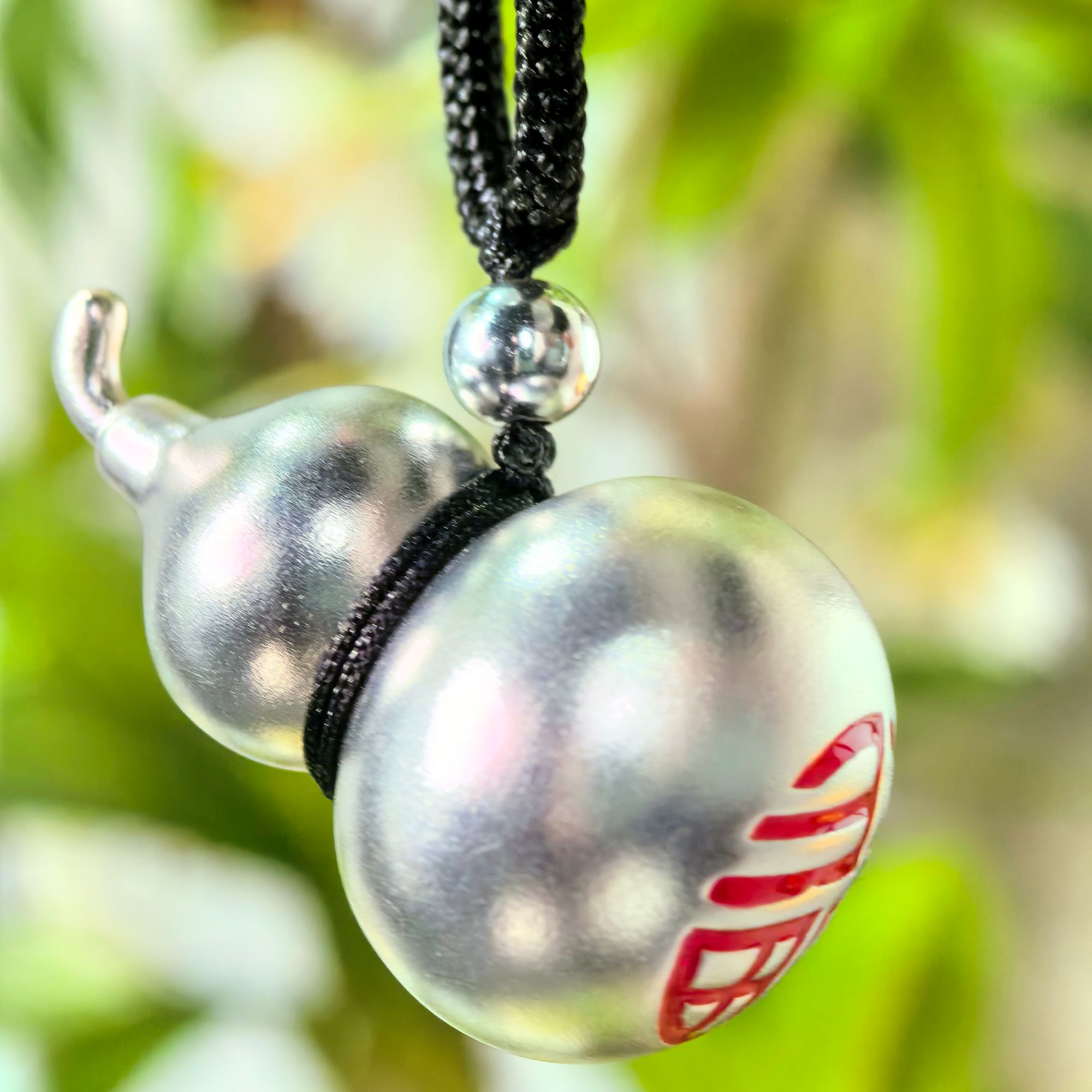 吊坠足银 足印吊坠古法珐琅福字葫芦吊坠