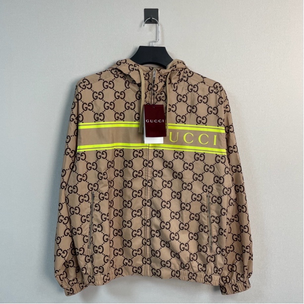 未使用 GUCCI/古驰 新款满印连帽夹克/46码/带原吊牌/价19800