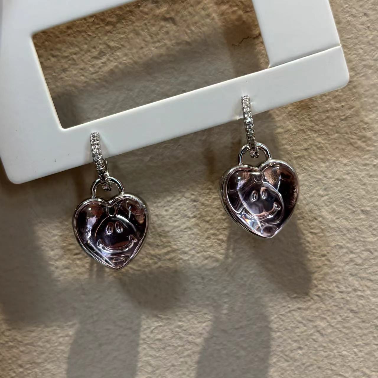 合金耳饰 东大门闪闪爱心耳钉R302