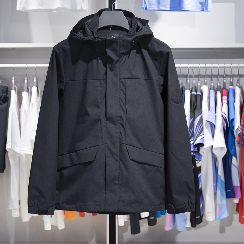 （直播）李宁男子运动风衣春季防风防泼水保暖休闲连帽外套 AFDUA07