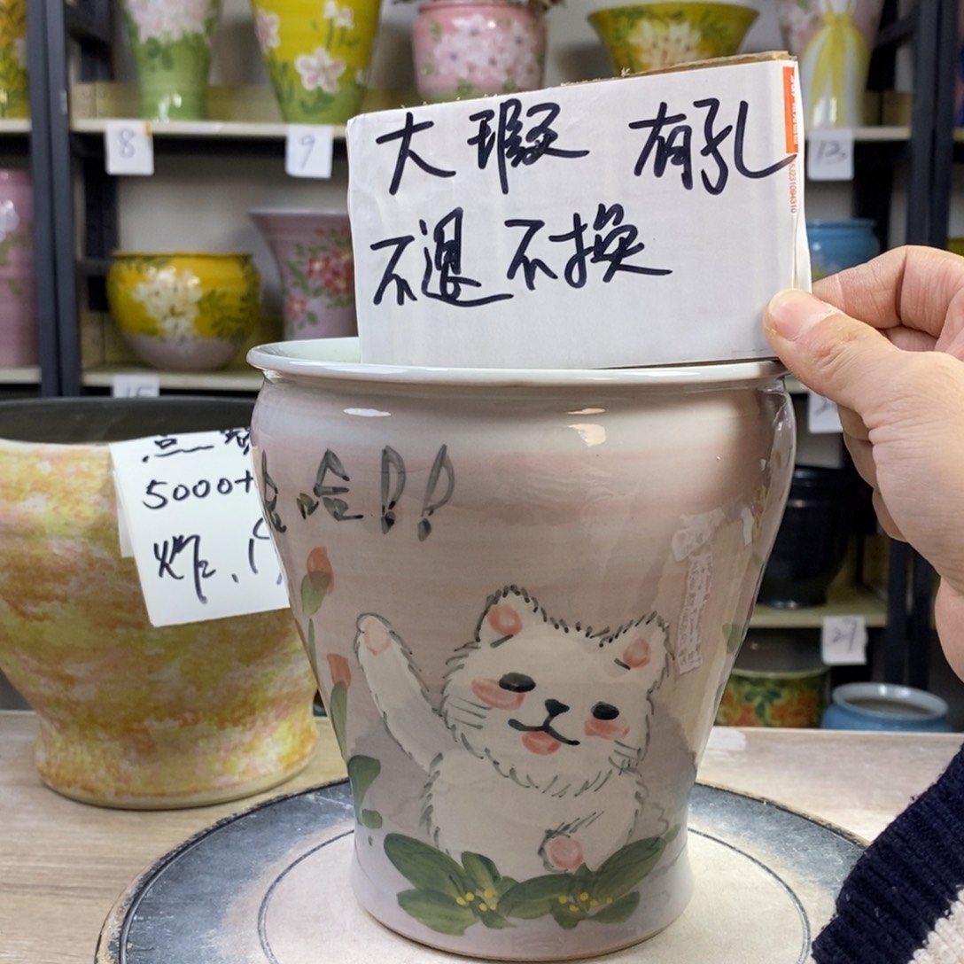 景德镇手工手绘陶瓷花盆