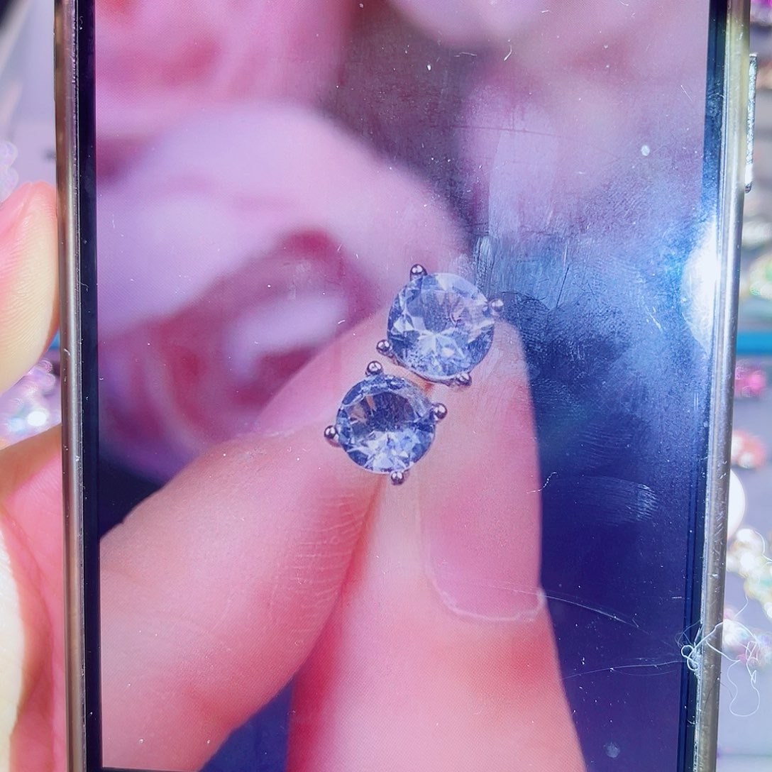 银S925镶嵌耳饰海蓝宝石