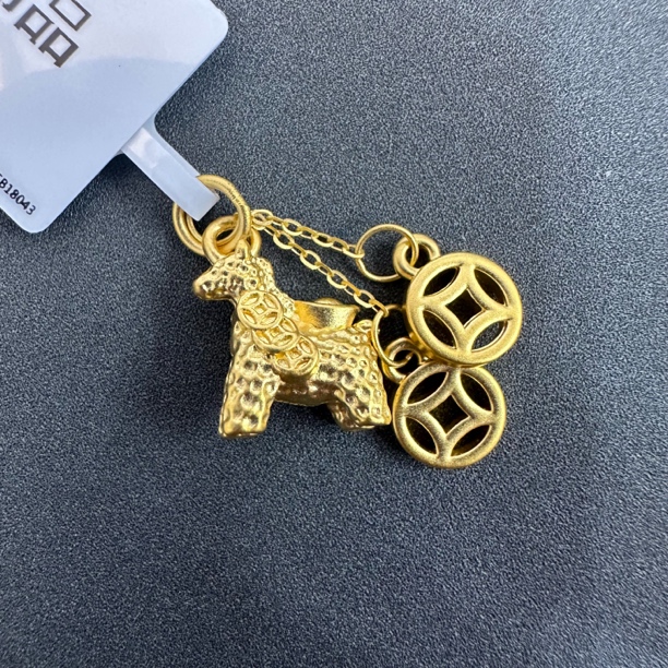 【莹莹专享】足金999 马上暴富 ZP 0.83  纳金添福