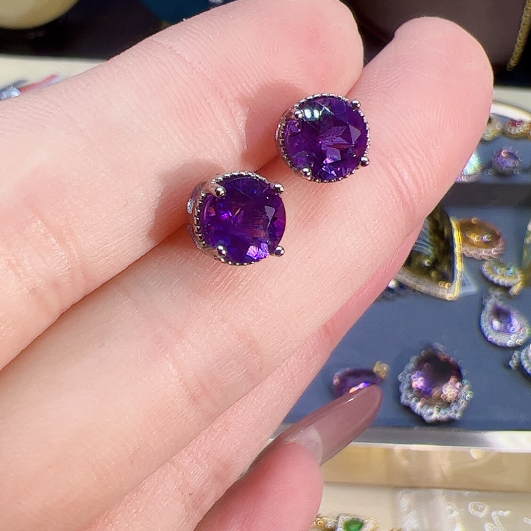 紫晶紫水晶银S925镶嵌荣*