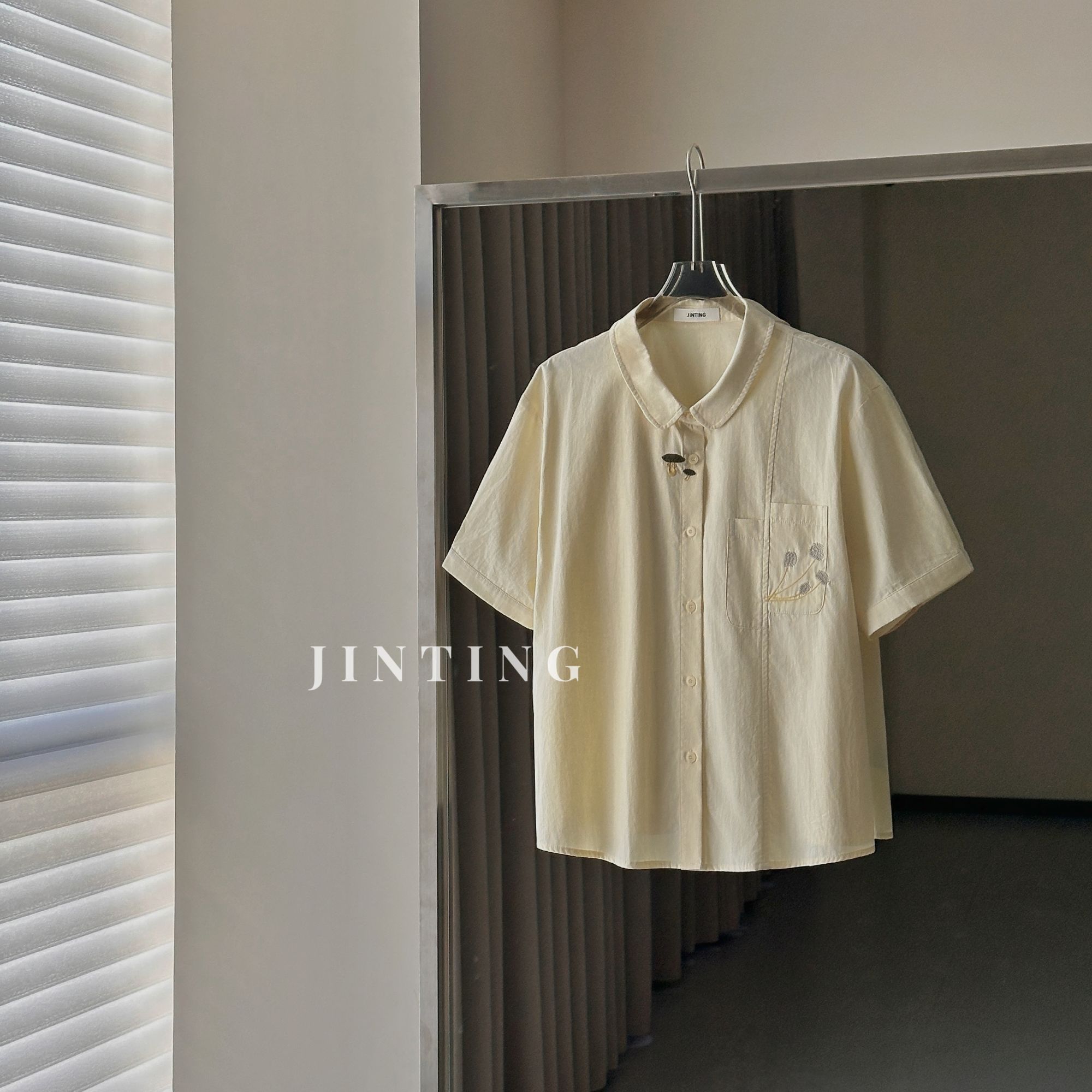 今婷短袖常规袖韩系休闲时尚百搭法式设计感衬衣-M25215330      