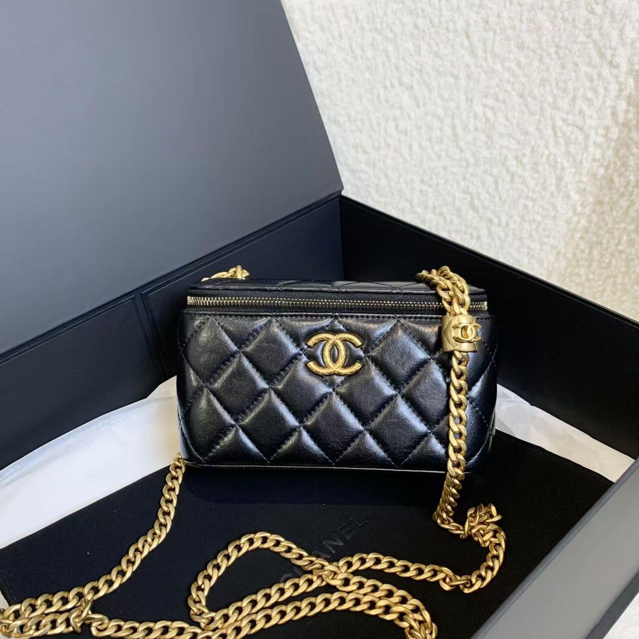 99新 Chanel/香奈儿 壹臻/23B黑金金柱调节扣长盒子/48006748