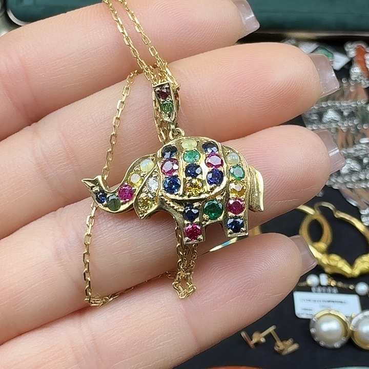 颈饰红宝石14K金镶嵌