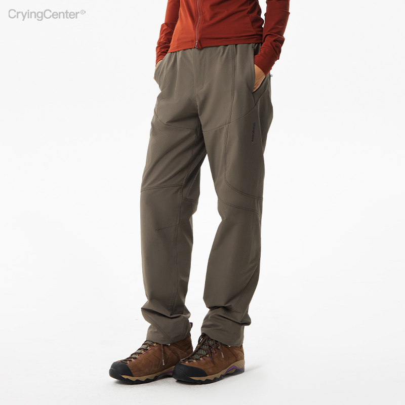 Crying center/哭喊中心户外撞色软壳线条拼接登山休闲直筒长裤